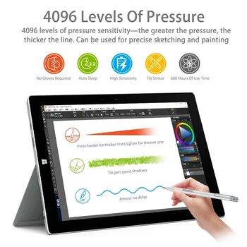 Стилус Для Ноутбука Microsoft Surface Pro 8 /X/7/6 Surface 4096 Ручка С Сенсорным Экраном Для HP Envy X360 Pavilion ASUS Dell 2