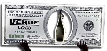 Expositor para glorificador de champan, Dolar estadounidense 1