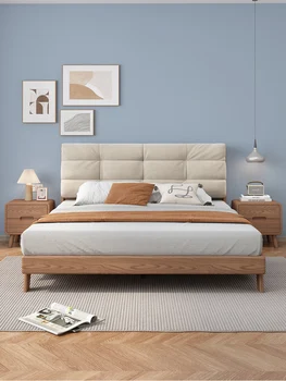 Кровать-облако из скандинавского ясеня, японская спальня, 1,8, простая, современная, крутая кровать-ящик для хранения из цельного дерева