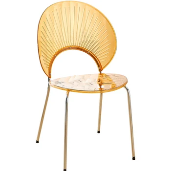 Обеденный стул Shell Мебель для столовой Пластиковые материалы Современный и простой металлический каркас для гостиной бара отеля ресторана