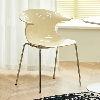 Акриловый обеденный стул для маленькой квартиры в скандинавском стиле с сетчатой спинкой, красная мебель из прозрачных материалов Muebles