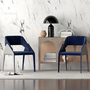 Итальянский Роскошный Обеденный стул из микрофибры Современный Минималистичный Стул Дизайнерский Бытовой стул Со спинкой Мебель для дома