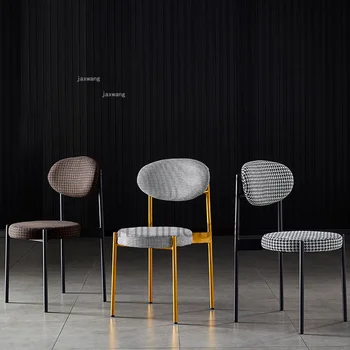 Мебель для дома из скандинавской ткани, обеденные стулья, современный минималистичный стул для макияжа в спальне, стойка регистрации, стул со спинкой в виде хаундстута, CP