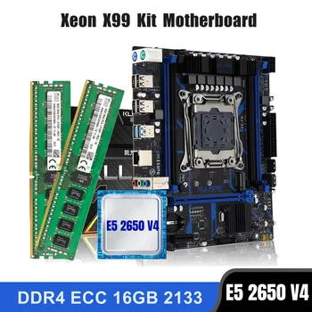 Комбинированный комплект материнской платы Kllisre X99 LGA 2011-3 Xeon E5 2650 V4 CPU DDR4 16 ГБ (2ШТ 8G) ECC-памяти 2133 МГц