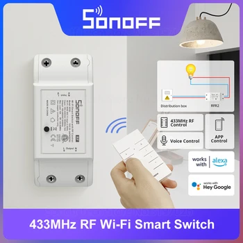 SONOFF RFR2 10A WiFi / 433 МГц RF Smart Switch Модуль Дистанционного управления через приложение eWeLink Работает с Alexa Google Home RM433R2
