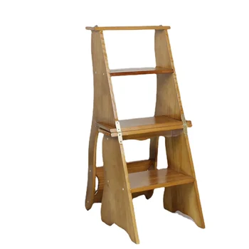 Лестница для второй смены стула, лестница из массива дерева, стремянка, стул, стремянка, бытовая складная деревянная лестница, маленькая лестница