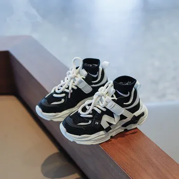 Новая весенняя детская спортивная обувь 2023 года, повседневные Корейские кроссовки для мальчиков, Обувь для папы для больших девочек, Повседневная обувь 1