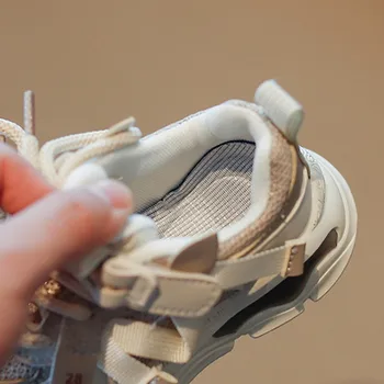 Новая весенняя детская спортивная обувь 2023 года, повседневные Корейские кроссовки для мальчиков, Обувь для папы для больших девочек, Повседневная обувь 5