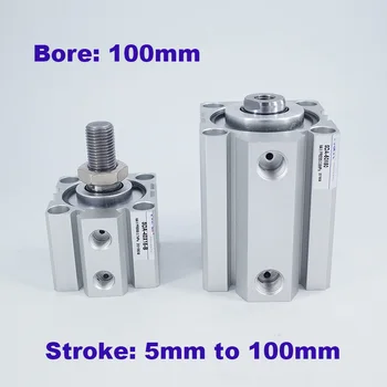 Диаметр 100 мм ход 5/10/20/25/30/40/50/60/75/100 мм производители пневматических цилиндров SDA 100 compact цилиндр двойного действия мужской