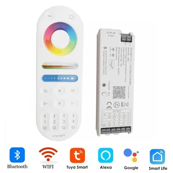 WB5 WIFI Bluetooth 5 в 1 Контроллер Светодиодной ленты 5CH Поддержка Tuya APP Alexa и Google Assistance Голосовое Управление RGB + CCT Пульт Дистанционного управления