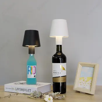 Креативная настольная лампа для бутылок вина Съемный Перезаряжаемый Декоративный Бар Беспроводной Дизайн Светодиодный ночник для атмосферы кофейни