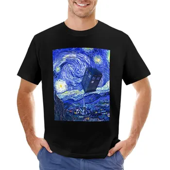 Топы с изображением Ван Гога и Доктора, летние топы, футболка, быстросохнущая футболка, мужские футболки