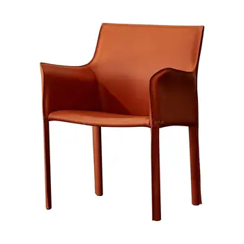 Обеденные стулья в скандинавском стиле высшего качества, Дизайнерский кожаный барный стул с современной обивкой, Минималистичное кресло Silla Nordica Мебель для дома 5