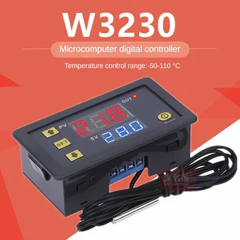 Мини-цифровой регулятор температуры W3230 12 В 24 В 220 В Термостат, регулятор нагрева, охлаждения, Терморегулятор с датчиком