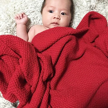 Новорожденный Младенец Хлопчатобумажные Вязаные крючком одеяла Детское одеяло для пеленания Мягкая эластичная кроватка Спальные принадлежности для мальчиков и девочек Дети 5