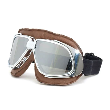 Шлем-очки с дымящимися линзами, мотоциклетные очки, винтажный пилот-байкер для мотобайка, очки с 5 линзами, F013