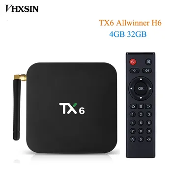 VHXSIN 50 шт./ЛОТ TX6 Android 9,0 TV BOX 4G 32G H6 allwinner Четырехъядерный 2,4 G 5G Двойной Wifi BT 4,1 4K HD 2