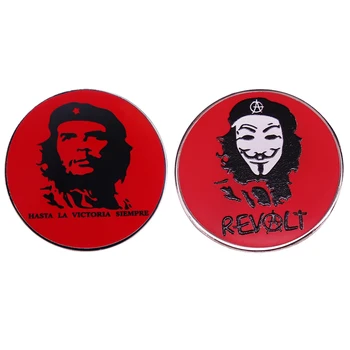 Эмалевая Булавка V for Vendetta & Che Guevara Anarchy Anonymous / Партизанская Социалистическая Коммунистическая Брошь Значок-Символ Контркультуры