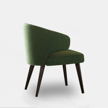 Современная мебель из массива дерева, ткани, Стулья для домашней столовой, кухонный стул в скандинавском минималистичном стиле, стул для отдыха в кафе со спинкой 2