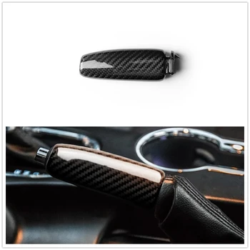 Ручка крышки стояночного тормоза из настоящего углеродного волокна для Ford Mustang 2015-2022