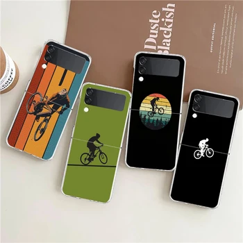 Горные Велосипеды Велоспорт Прозрачный Чехол Для Телефона Samsung Galaxy Z Flip 4 Case Тонкий Высокожесткий Чехол для ПК Для Galaxy Z Flip 3 5G Cover