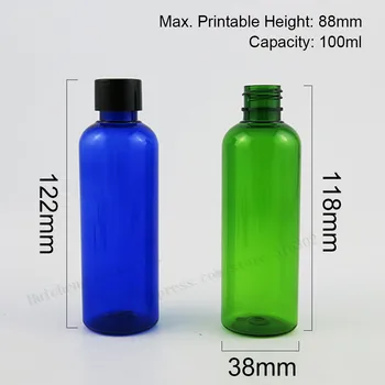 30 X 100 мл Прозрачная синяя Янтарная Зеленая Розовая Пластиковая бутылка для крема для домашних животных 100cc Круглая бутылка для ухода за кожей домашних животных 1