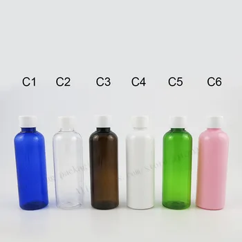 30 X 100 мл Прозрачная синяя Янтарная Зеленая Розовая Пластиковая бутылка для крема для домашних животных 100cc Круглая бутылка для ухода за кожей домашних животных 4