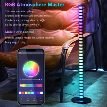 1,2 м Светодиодные Торшеры Bluetooth-совместимое приложение Дистанционного Управления RGB Music Sound Control Светодиодные Активированные Комплекты Освещения Rhythm Strip 1