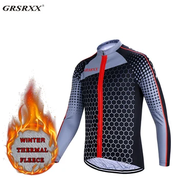 Велосипедная майка GRSRXX, Зимние флисовые велосипедные рубашки с длинным рукавом, Дышащая велосипедная одежда MTB, велосипедные майки с защитой от ультрафиолета