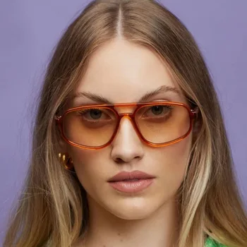 Модные Простые персонализированные солнцезащитные очки в цветочной упаковке Солнцезащитные очки с двойным лучом Винтажные легкие сетчатые Красные очки с перекрестным зеркалом
