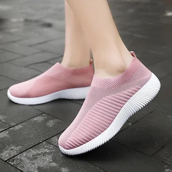 2022 Новые женские кроссовки Без застежки, женские кроссовки, Удобная женская обувь, теннисные туфли больших размеров, Женская вулканизированная обувь