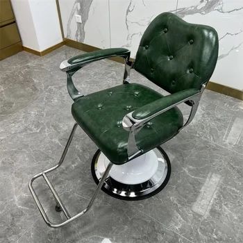 Скандинавские кожаные парикмахерские кресла Кресло для укладки салона парикмахерской Мебель для салона красоты Парикмахерское кресло Косметический стул