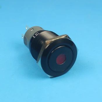 1971F Мгновенный 19 мм Светодиодный Легкий Металлический Кнопочный Переключатель 1NO1NC черный анодированный антивандальный переключатель с подсветкой водонепроницаемый кнопочный переключатель