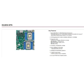 H12DSi-NT6 для серверной материнской платы Supermicro с двумя процессорами серии EPYC 7003/7002