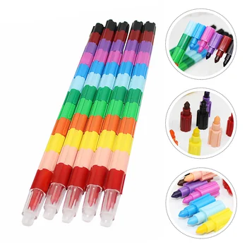 Набор Цветных карандашей для укладки ручек Детские Восковые Раскрашивающие Ручки для рисования Маслом для вечеринки Школьные Принадлежности