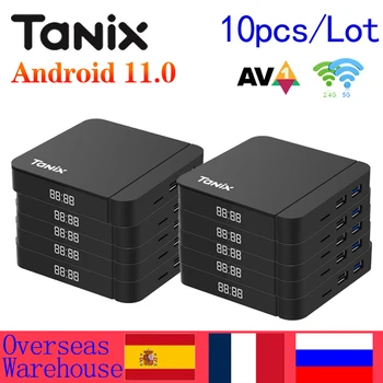10шт Smart TV BOX Tanix W2 Android 11 TVBox BT5.0 Консоль Amlogic S905W2 4K Медиаплеер 2.4G 5.8G WIFI AV1 Youtube Телеприставка