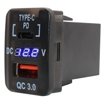 Автомобильное USB-зарядное устройство 30X20 мм QC3.0 для быстрой зарядки с адаптером USB-зарядного устройства PD Type C для