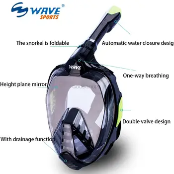 Профессиональная маска для подводного плавания с маской для подводного плавания WAVE, очки для подводного плавания, силиконовая маска для панорамного погружения для взрослых, очки для плавания с маской для подводного плавания 3