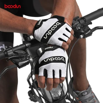 Boodun Новые Велосипедные Перчатки На Открытом Воздухе С Полупальцевым Ночным Обратным Светом 4D Силиконовые Велосипедные Перчатки
