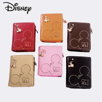 Женский кошелек Disney Mickey, модная высококачественная сумка для карт, милый мультяшный студенческий многофункциональный мини-кошелек для хранения с нулевым значением