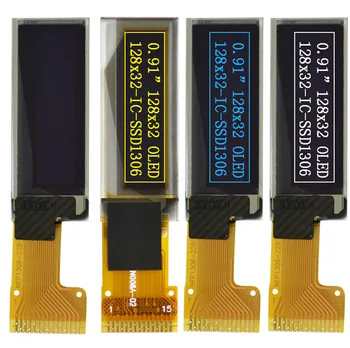 IPS 0,91-дюймовый 15-контактный SPI-дисплей с белым/синим/желтым OLED-дисплеем SSD1306 Drive IC 128 * 32