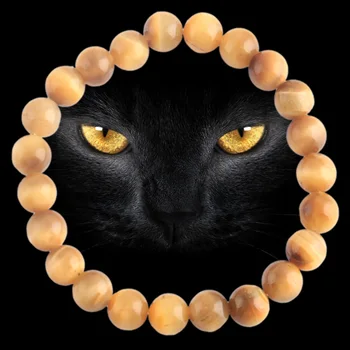 Классический Высококачественный натуральный камень, Желтый Тигровый глаз, бусины Мала, Будда, Йога, Мужские браслеты, Эластичная Веревка, Женский браслет
