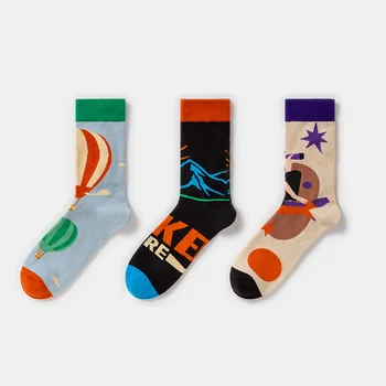 12 пар/лот Новых носков, мужские простые носки для скейтборда в стиле хип-хоп Harajuku, Новинка, Персонализированные повседневные носки для уличной креативной моды