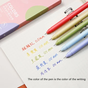5 шт./кор. Ретро-гелевая ручка Morandi, многоцветная, 0,5 мм, гладкие чернила, Нейтральная ручка, Быстросохнущие Канцелярские принадлежности для студентов 3