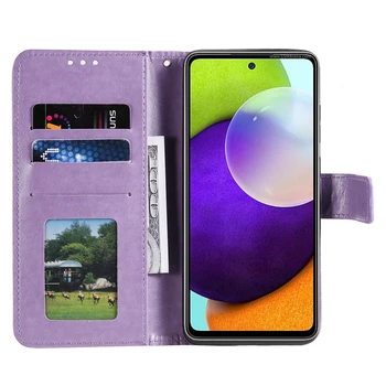 Чехол-бумажник из искусственной кожи с тиснением и цветочным рисунком для Samsung Galaxy A13 A23 A33 A53 A73 A12 A32 A52 A10 A50 A30 A11 A31 A51 A71, Откидная крышка 4