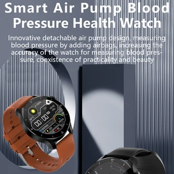Воздушный насос + подушка безопасности Тип True Артериальное давление Смарт-часы Уровень кислорода в крови Температура тела Высококачественные спортивные мужские смарт-часы для Android 3