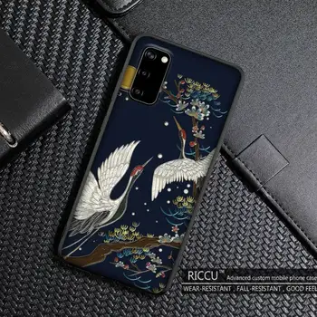 Журавль и Кои в китайском стиле Чехол Для Телефона Samsung S20 plus Ultra S6 S7 edge S8 S9 plus S10 5G 4