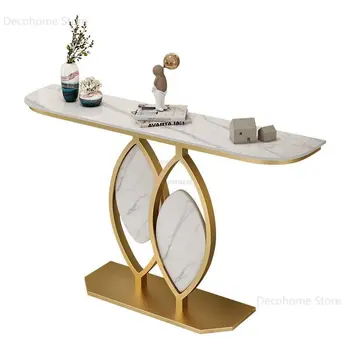 Итальянские Креативные Легкие Роскошные Сланцевые Консольные столы, Мебель для входа в дом, консоль для простой гостиной, Полукруглый стол для крыльца