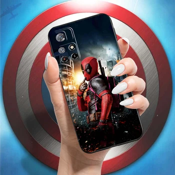 Marvel Deadpool Для Xiaomi Redmi Note 11 11T Pro 5G Чехол Для Телефона Противоударный Черный Чехол S Мягкая Задняя Крышка Из Жидкого Кремния 3