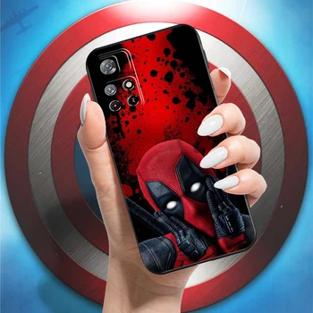 Marvel Deadpool Для Xiaomi Redmi Note 11 11T Pro 5G Чехол Для Телефона Противоударный Черный Чехол S Мягкая Задняя Крышка Из Жидкого Кремния 4